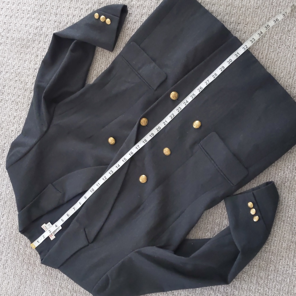 STUNNING Vintage Talbot's Grey Wool Double Breasted Blazer w/Gold Button… - Picture 6 of 12